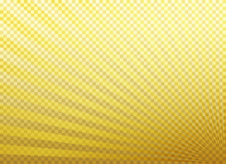 背景：市松模様 シンプル 金 ゴールド グラデーション 集中線 放射
