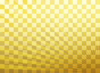 背景：市松模様 シンプル 金 ゴールド グラデーション 集中線 放射