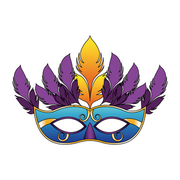 carnival mask with feathers icon