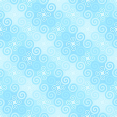 Mosaic from blue snowflakes. Wrapping paper. Seamless pattern