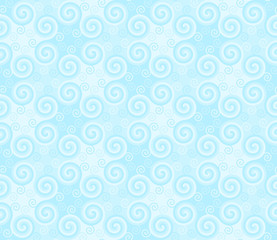 Mosaic from blue snowflakes. Wrapping paper. Seamless pattern