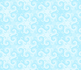 Mosaic from blue snowflakes. Wrapping paper. Seamless pattern