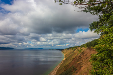 view from the cliff in Togliatti to the Volga - 296465406