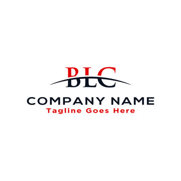 Initial letter BLC, overlapping movement swoosh horizon logo company design inspiration in red and dark blue color vector