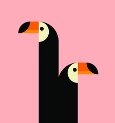 Vector of toucan bird. Wild. Animals. vector illustration. flat design © adnanroesdi