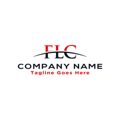Initial letter FLC, overlapping movement swoosh horizon logo company design inspiration in red and dark blue color vector