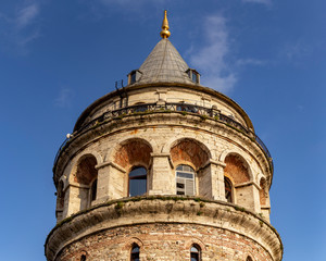 Fototapeta na wymiar The top of Galata tower in Istanbul, Turkey
