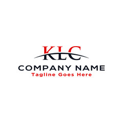 Initial letter KLC, overlapping movement swoosh horizon logo company design inspiration in red and dark blue color vector