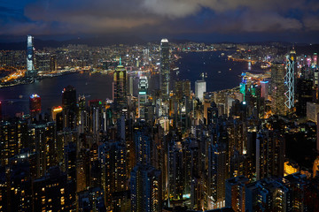 Hong Kong harbour at night