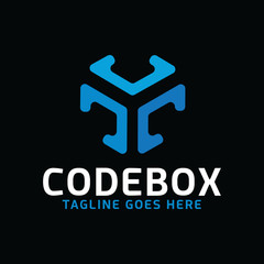 Code Box Technology Logo Design Inspiration For Business And Company