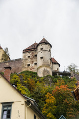 Fototapeta premium Hellenstein Castle (Schloss Hellenstein) - perspective from the city of Heidenheim an der Brenz in eastern Baden-Württemberg, Germany