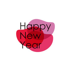 logo design vector template writing happy new year with colorful styles