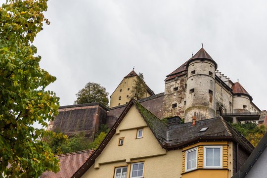 Hellenstein Castle (Schloss Hellenstein) - perspective from the city of Heidenheim an der Brenz in eastern Baden-W&uuml;rttemberg, Germany