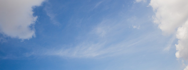 Blue sky background with clouds.