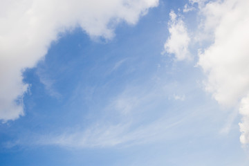 Blue sky background with clouds.