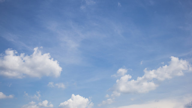 Blue sky background with clouds.