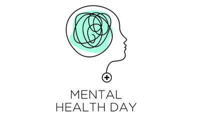 mental health depression awareness illustration vector banner