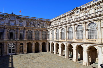 Fototapeta na wymiar Interior of The Palacio Real de Madrid (Royal Palace) is the ceremonial residence of the royal Spanish