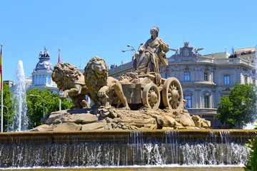 Plaza de Cibeles Fountain before the Palacio de Comunicaciones, Madrid, Spain