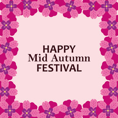 decorative frame of Happy mid autumn festival design