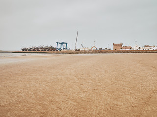 Fototapeta na wymiar The Beach and port in Essaouira, Morocco