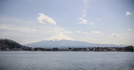 Beautiful scenery of Mount Fuji, Fuji-san in Kawaguchiko,Japan