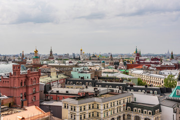 Fototapeta na wymiar Cityscape overlooking the Moscow Kremlin. View from the height.