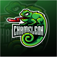 Chameleon esport mascot logo design © Visink.art