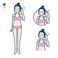 simple underwear woman_Listening