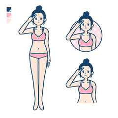 simple underwear woman_salute