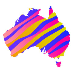 Australia colorful vector map silhouette