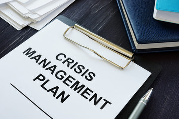 Conceptual photo showing printed text Crisis management plan