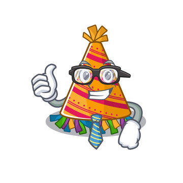 Businessman party hat with in the cartoon