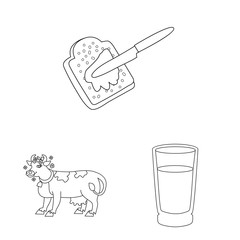 Vector design of margarine and cholesterol sign. Collection of margarine and ingredient stock symbol for web.