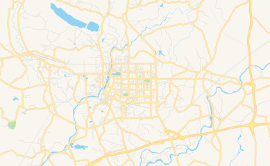 Fototapeta premium Printable street map of Maoming, China