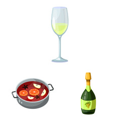 Vector design of grape and winery logo. Collection of grape and manufacturing vector icon for stock.