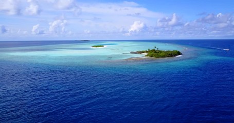 aerial view of blue sea in island of malaysia, drone shot