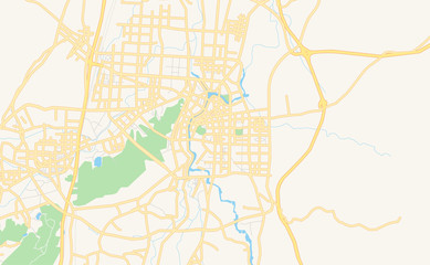 Printable street map of Zhuji, China