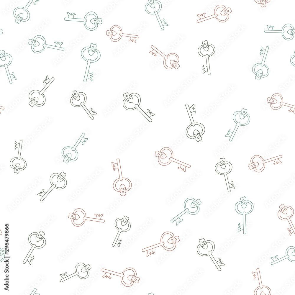 Poster seamless vector pattern with keys. texture for textile, wallpaper and backdrop
