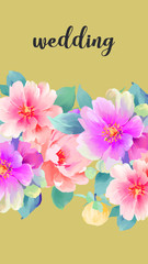 Elegant beautiful watercolor hand painted rose flower