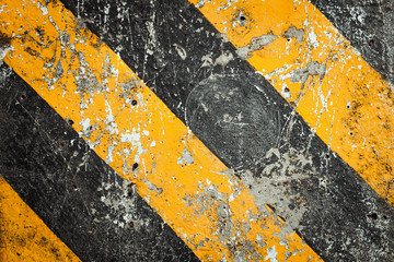 Abstract warning on old concrete background