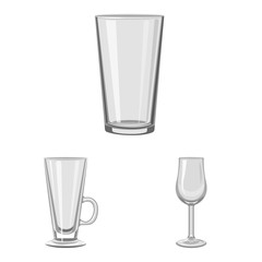 Vector design of capacity and glassware symbol. Collection of capacity and restaurant stock symbol for web.