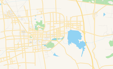 Printable street map of Zoucheng, China