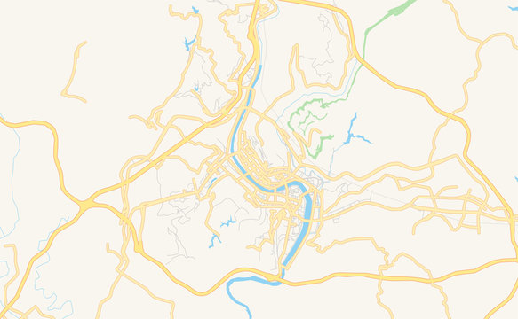 Printable street map of Bazhong, China