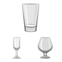 Vector illustration of capacity and glassware symbol. Set of capacity and restaurant vector icon for stock.
