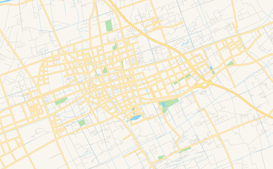 Fototapeta premium Printable street map of Taixing, China