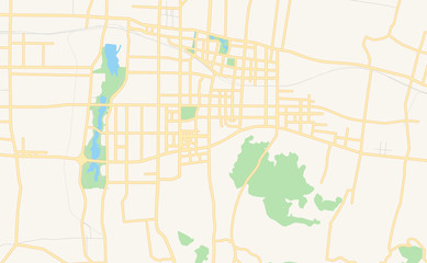 Printable street map of Zhangqiu, China