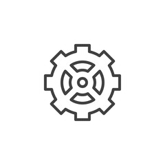 Cog gear line icon. Cogwheel linear style sign for mobile concept and web design. Gear wheel outline vector icon. Symbol, logo illustration. Vector graphics
