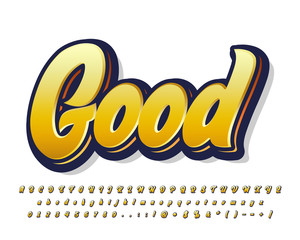 Modern golden script alphabet set