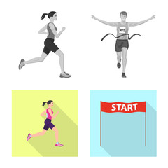 Vector illustration of sport and winner logo. Collection of sport and fitness stock symbol for web.